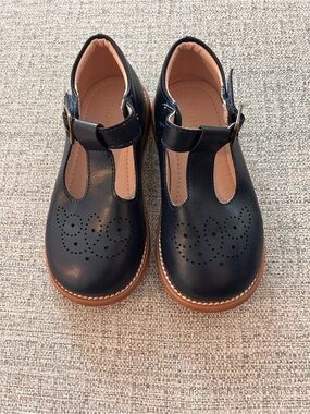 Kiderence Girls Navy Oxford T-Strap Dress Shoes Size 9M